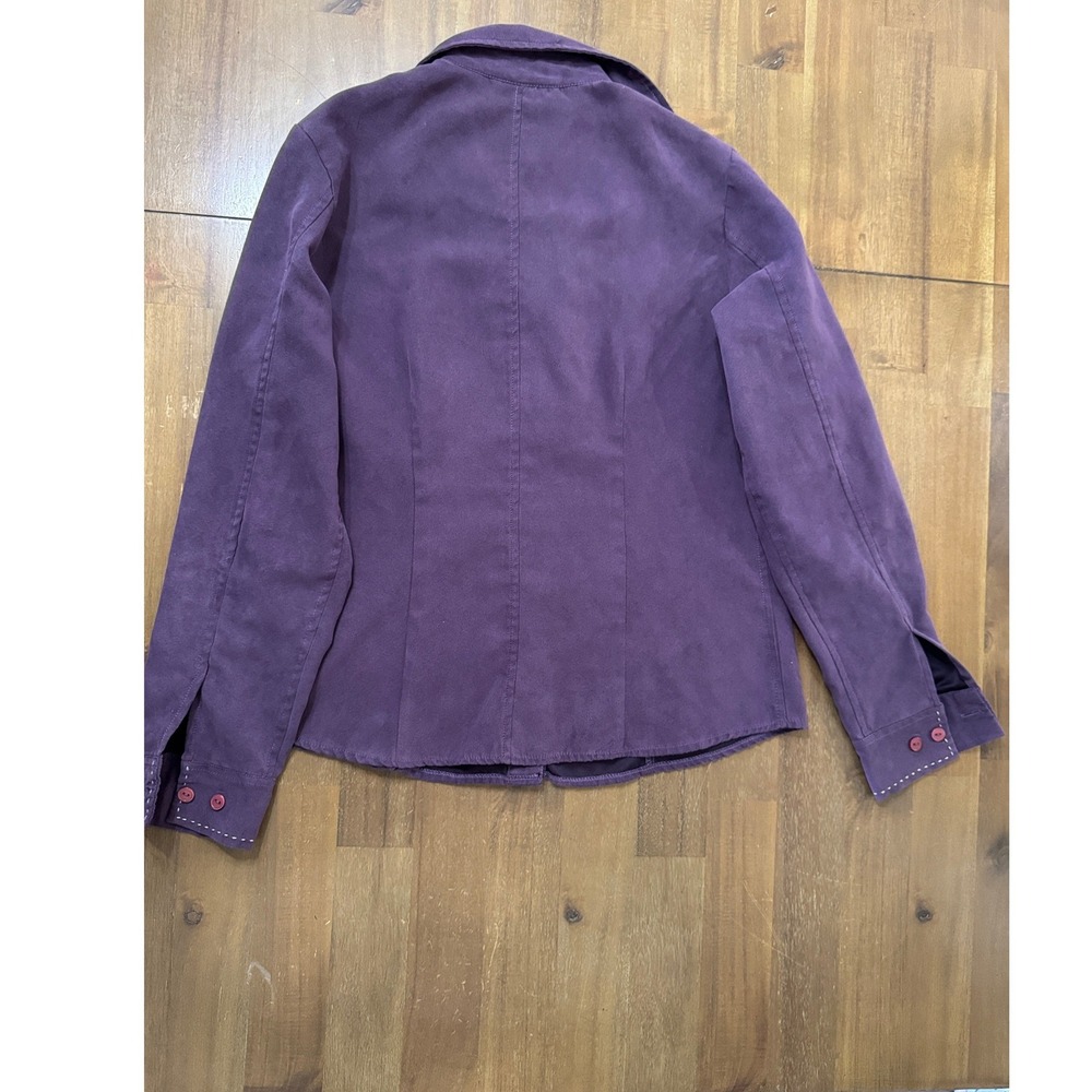 VINTAGE 90's PURPLE FAUX SUEDE TOP - Picture 2 of 5